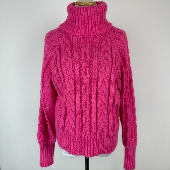 a new day Sweaters - A New Day Pink Turtleneck Cable Sweater Size Small